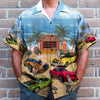 Custom Muscle Car Photo Hawaiian Shirt, Sexy Girls Sitting On Cars, Beach Pattern