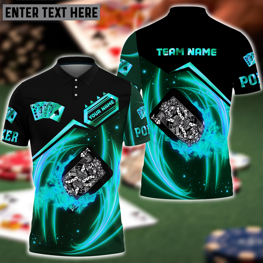 BlueJose King Card Poker Blue Fire Personalized Name, Team Name Unisex Shirt