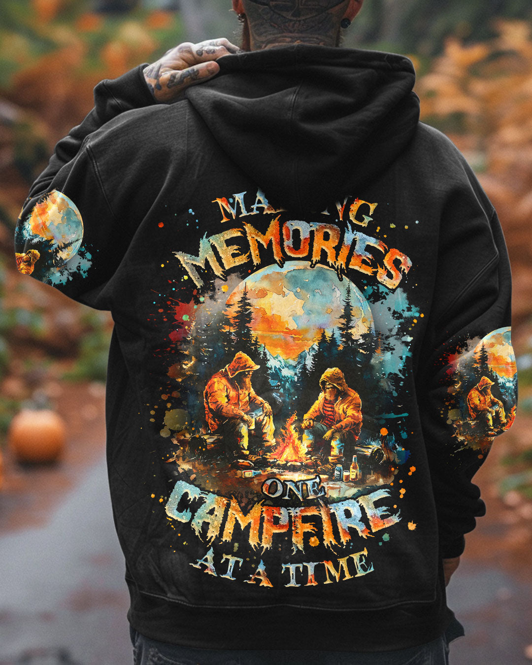  MAKING MEMORIES ONE CAMPFIRE AT A TIME BIGFOOT ALL OVER PRINT - TLNZ2509243