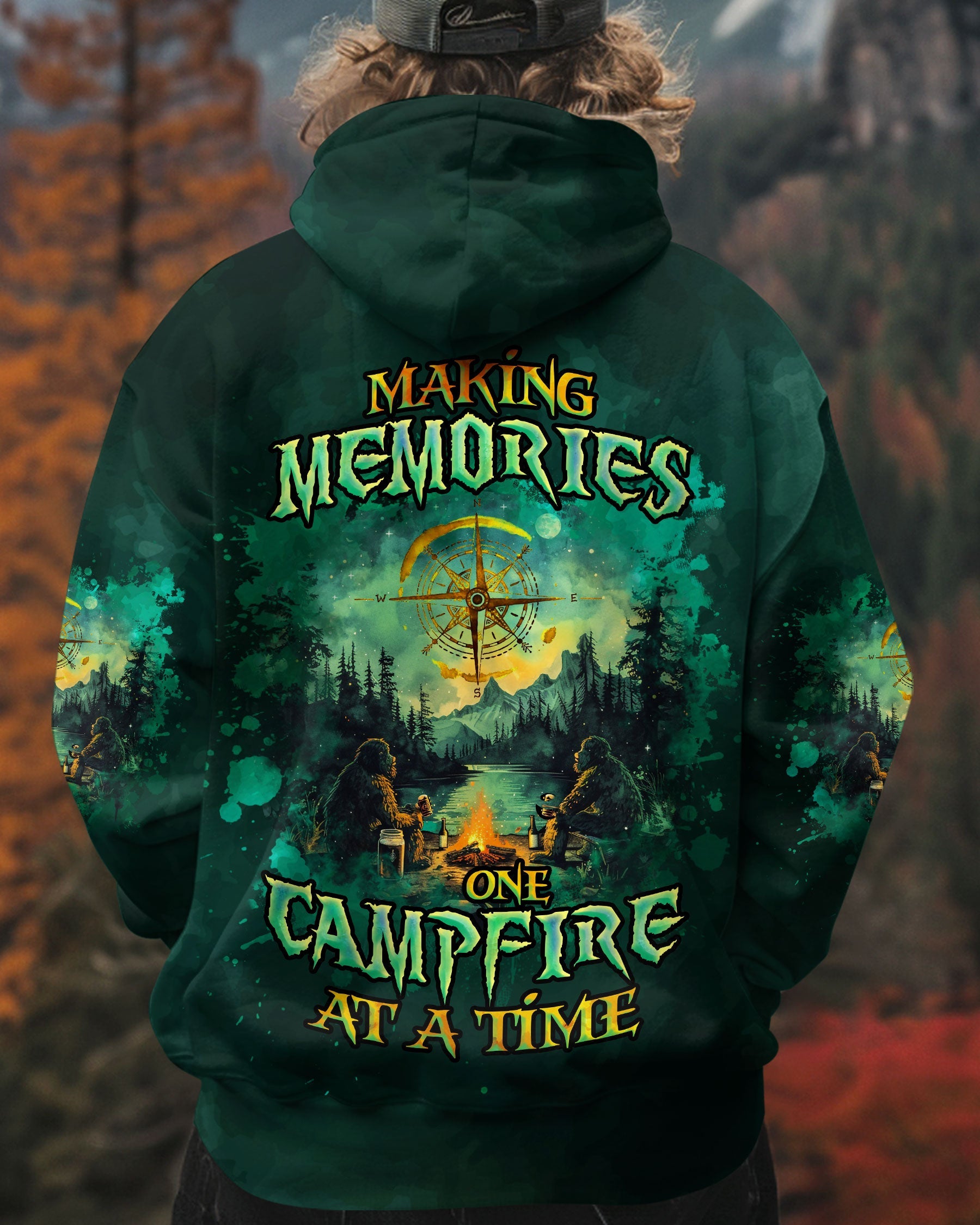 MAKING MEMORIES ONE CAMPFIRE AT A TIME BIGFOOT ALL OVER PRINT - TLNZ1601254