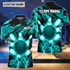 BlueJose Thunder Power Bowling And Pins Personalized Name Team Name 3D Shirt (4 Colors), Personalized Shirts For Bowling Players