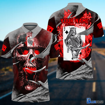 BlueJose Queen Card In Head Personalized Name Unisex Shirt