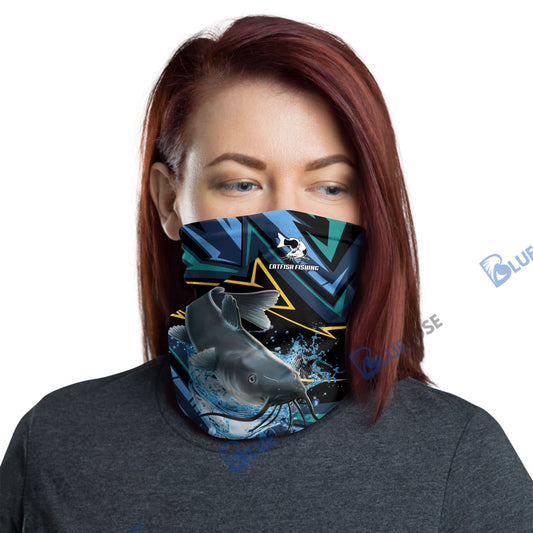 BlueJose Catfish Fishing Lightning Pattern Sport Neck Gaiter