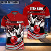 BlueJose Thunder Bowling Ball Break Pins Personalized Name and Team Name 3D Shirt (4 Colors), Personalized Shirts For Bowling Players