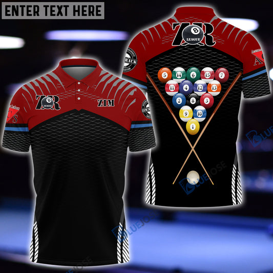 BlueJose Billiards Zim's Rack Black & Red Personalized Shirt For Michael