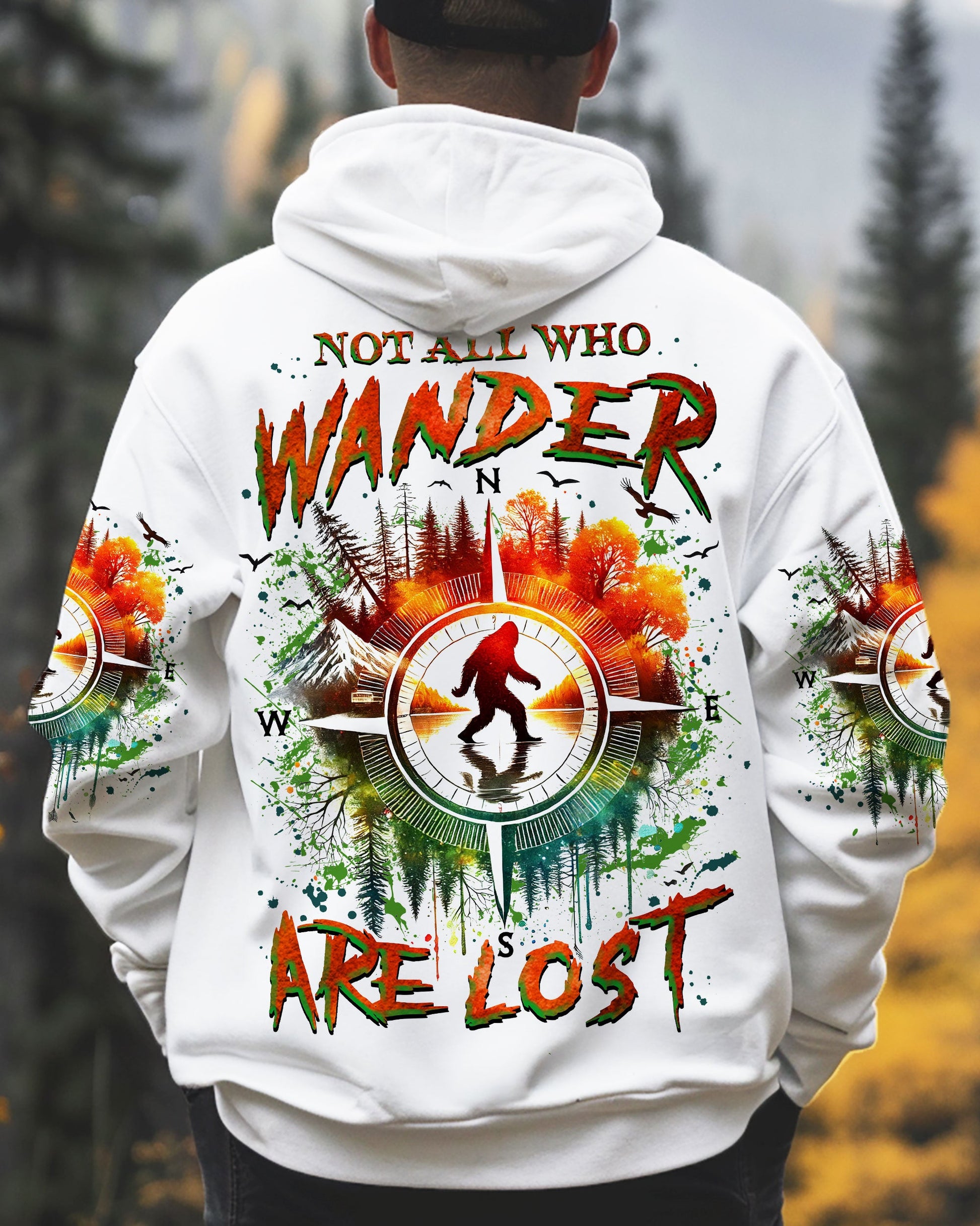 NOT ALL WHO WANDER ARE LOST BIGFOOT COMPASS ALL OVER PRINT  - TLNZ1912244