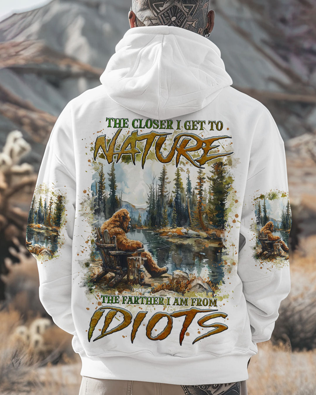 THE CLOSER I GET TO NATURE BIGFOOT FISHING ALL OVER PRINT - TLNZ0609241