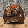 BlueJose Moose Hunting Leather Zip Pattern Personalized Name Cap