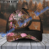 BlueJose Hunting Deer Cross Leather Black And Brown Pattern Multicolor Personalized Cap