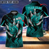 BlueJoses Bowling And Pins Water Paint Customized Name 3D Shirt (4 Colors)