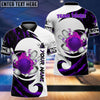 BlueJose Bowling And Pins Water Paint Color Customized Name 3D Shirt (4 Colors) Personalized Shirts For Bowling Players