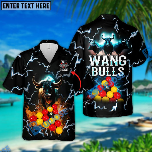 BlueJose Bulls Eye Billiard Team Pool 8 Ball Personalized Name Hawaiian Shirt For Ridge