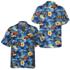 Bluejose Hot Rod And Tropical Hibiscus Pattern Hawaiian Shirt