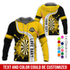 BlueJose Darts Pattern Colorful Personalized Name, Team Name Hoodie