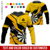 BlueJose Lightning Pattern Darts Personalized Name, Team Name Hoodie
