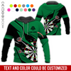 BlueJose Lightning Pattern Darts Personalized Name, Team Name Hoodie