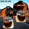 Bluejose Truck Breath Of Fire Skull Personalized Name Shirt For Truck Driver, Trucking Gift Polo Shirt