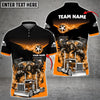 Bluejose  Personalized Name Truck Chasing Flame Skeleton Multicolor Polo Shirt For Truck Driver