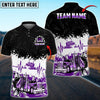 Bluejose Truck Heartbeat Pattern Personalized Name Polo Shirt For Truck Driver Multicolor