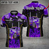 Bluejose Truck Metal Pattern Multicolor Option Personalized Name Polo Shirt For Truck Driver