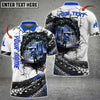 Bluejose Truck Multicolor Tire Pattern Personalized Name Polo Shirt For Truck Driver