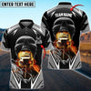 Bluejose Truck Skull Thunder Lights Personalized Name Polo Shirt For Truck Driver 4 Colors