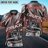 Bluejose Truck Smoky Multicolor Pattern Personalized Name Polo Shirt For Truck Driver