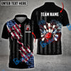 BlueJose Bowling And Pins Black Smoke American Flag Customized Name, Team Name 3D Shirt