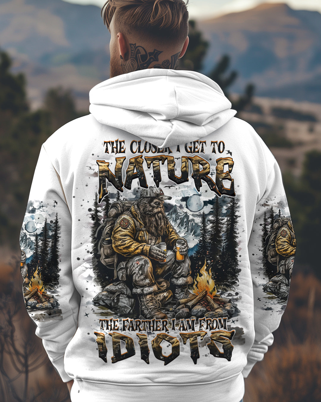 THE CLOSER I GET TO NATURE BIGFOOT ALL OVER PRINT - YHHN1212243