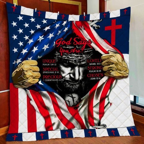 BlueJose God Says You Are Jesus Christ Quilt Blanket