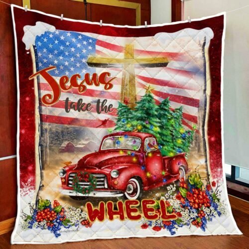 BlueJose Jesus Take The Wheel Quilt Blanket