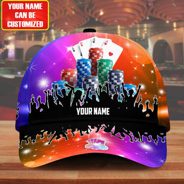 BlueJose Personalized Name Poker Color Classic Cap