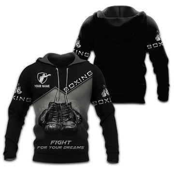 BlueJose Custom Name Boxing Fight For Your Dream 3D Hoodie