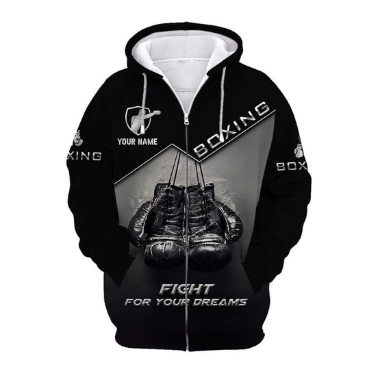BlueJose Custom Name Boxing Fight For Your Dream 3D Hoodie