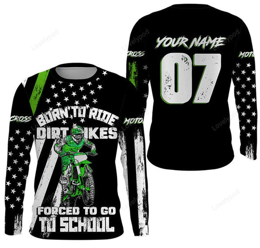 BlueJose Born To Ride Dirt Bikes Personalized Motocross 3D Hoodie
