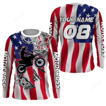BlueJose Orange Custom Dirt Bike Motocross Racing Off-Road 3D Shirt
