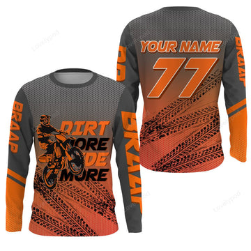 BlueJose Orange Custom Dirt Bike Motocross Racing Off-Road 3D Shirt