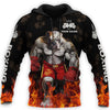 BlueJose Custom Name Boxing The Champion Fire Pattern 3D Hoodie