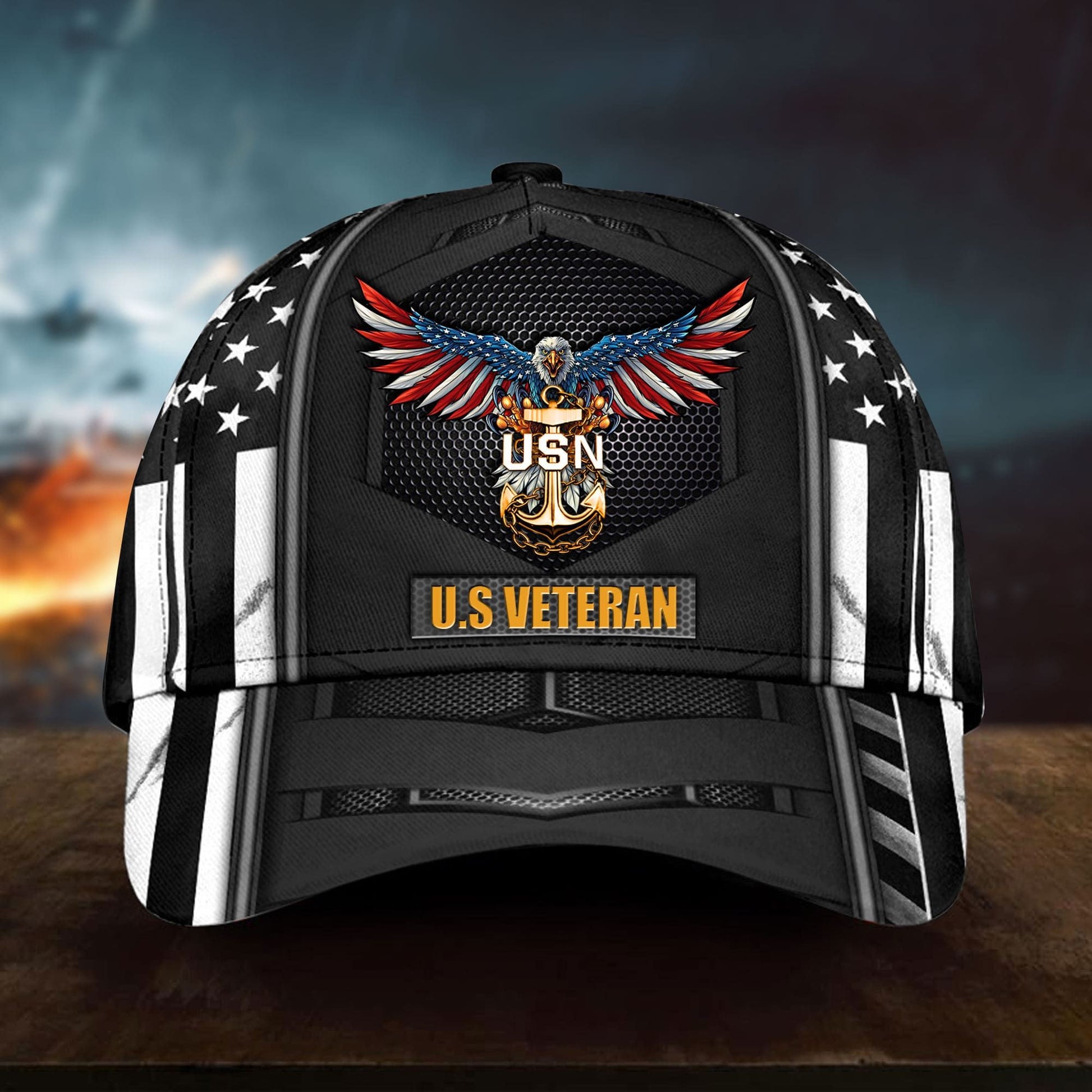 BlueJose Premium U.S Veteran Cap 3D Multicolor