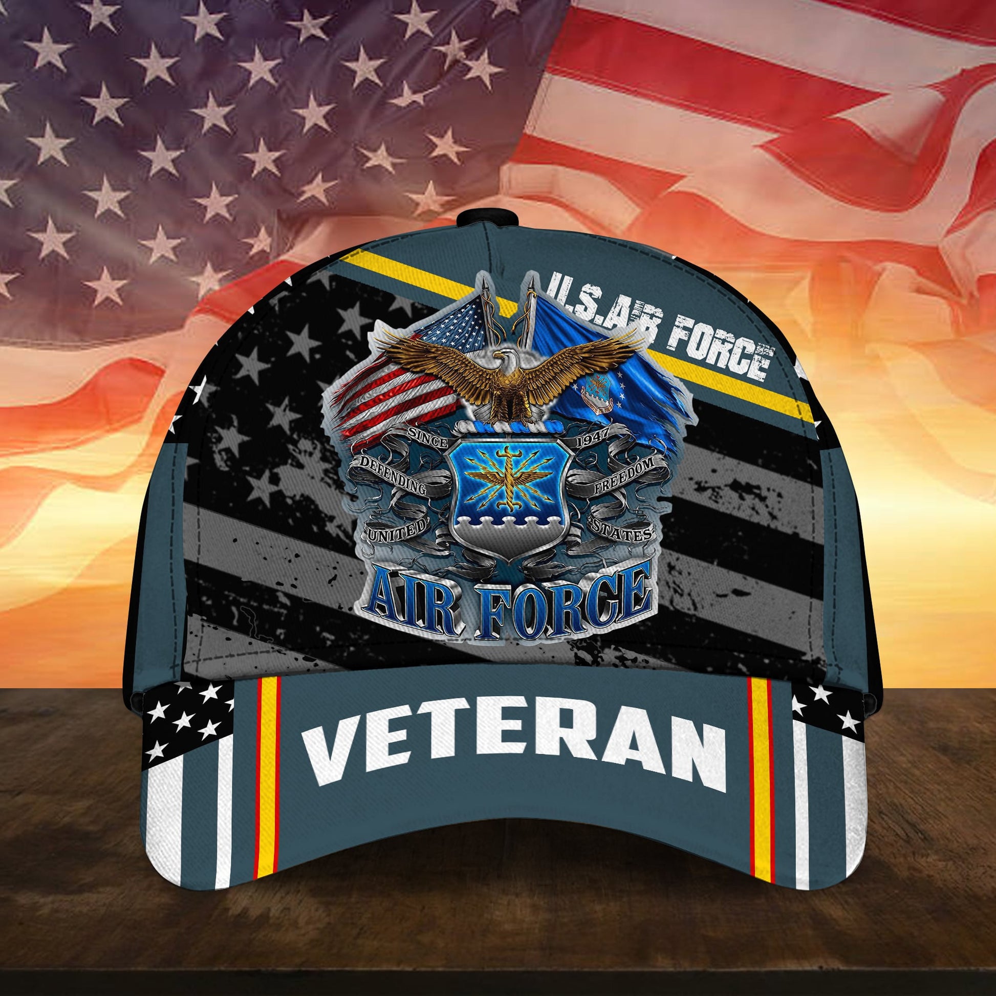 BlueJose Premium Multiple US Military Services Veteran 3D Cap PVC241203