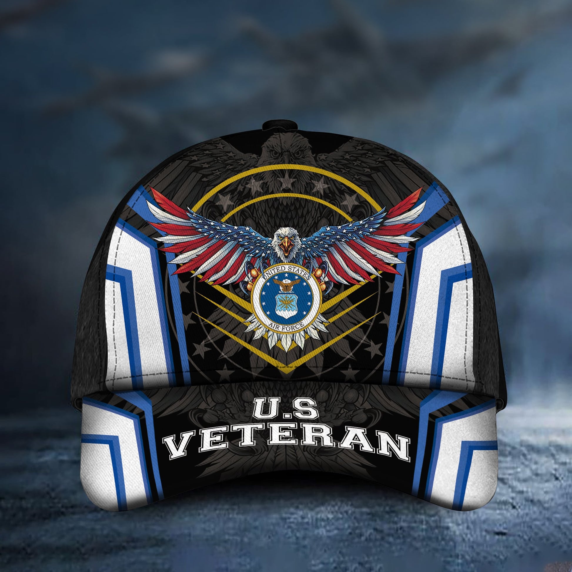 BlueJose Premium Multiple US Military Services Veteran 3D Cap PVC301202