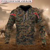 BlueJose Premium Multiple US Military Services Veteran Personalize Hoodie