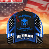 BlueJose Premium Personalised Multiple US Military Services Veteran 3D Cap PVC120202
