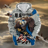 BlueJose Premium U.S Multiple Service Veteran Zip Hoodie