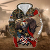 BlueJose Premium U.S Multiple Service Veteran Zip Hoodie