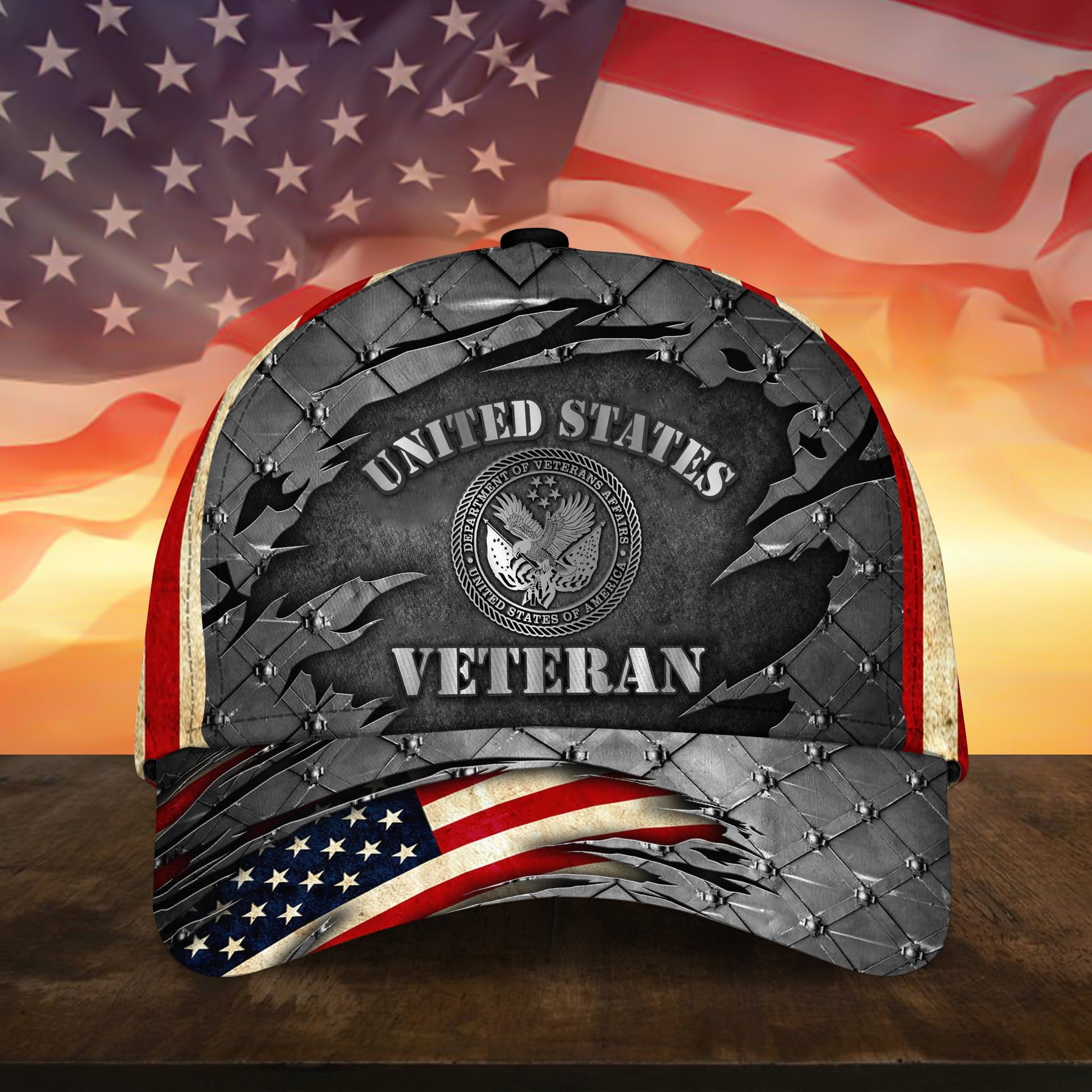BlueJose Premium U.S Multiple Service Veteran 3D Cap PVC010302