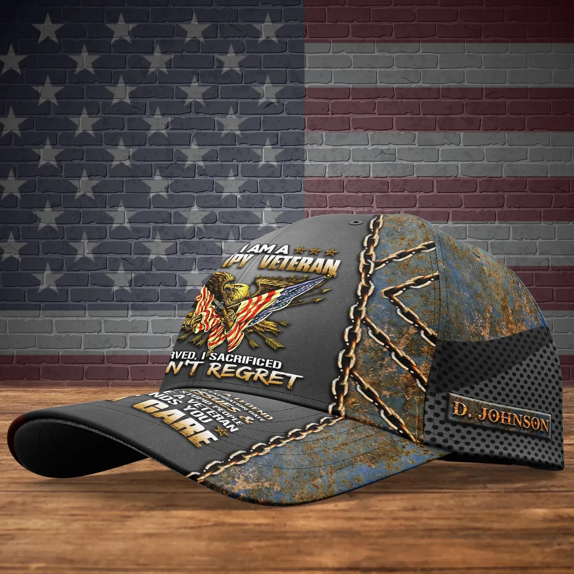 BlueJose Premium Personalised Vietnam Veteran 3D Cap PVC250403