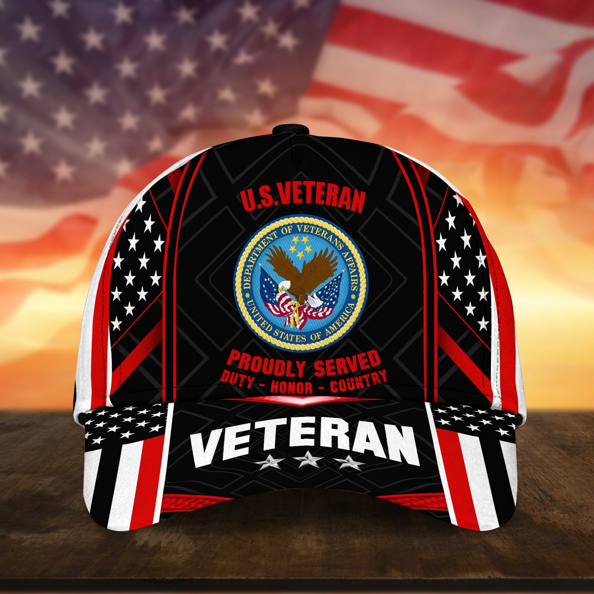 BlueJose Premium U.S Multiple Service Veteran 3D Cap PVC260403