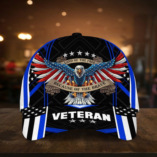 BlueJose Land Of The Free U.S. Veteran 3D Cap PVC010702