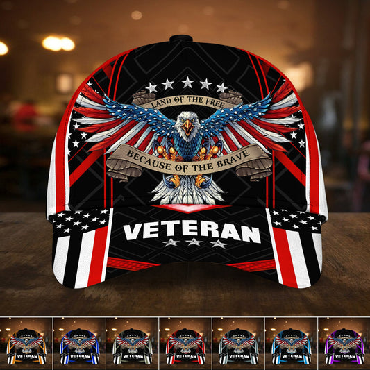 BlueJose Land Of The Free U.S. Veteran 3D Cap PVC010702